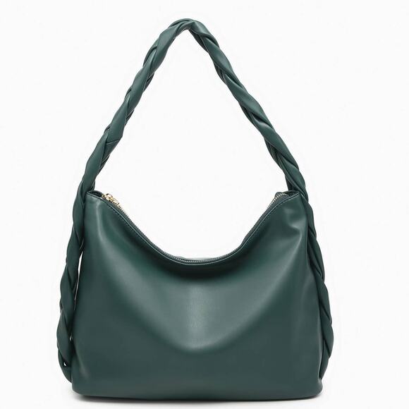 Delilah Knotted Detail Hobo with Knotted Handle Hunter Green - Picture 1 of 4